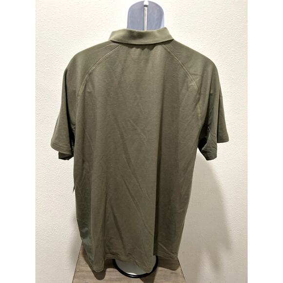 Bass Outdoor Men's Hiker Polo Deep Lichen Green Size XXL 2XL Zipper Zip New B98 - Picture 3 of 9